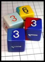 Dice : Dice - 6D - Chessex Half and Half Mix - JA Collection Apr 2024